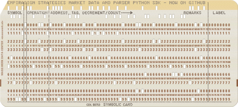 Empirasign Punch Card, via www.masswerk.at Empirasign Punch Card